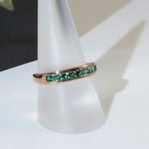 Emerald Ring in Rose Gold Plating Size 9